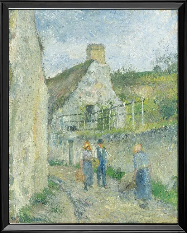 Camille Pissarro - Rue des Roches in Valhermeil, Auvers Sur Oise 1880 | Giclée Kunstdruck gerahmt