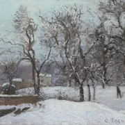 Camille Pissarro - Schnee bei Louveciennes 1870 | Giclée Kunstdruck gerahmt
