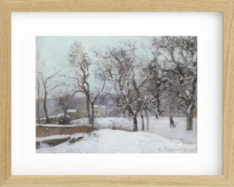 Camille Pissarro - Schnee bei Louveciennes 1870 | Giclée Kunstdruck gerahmt