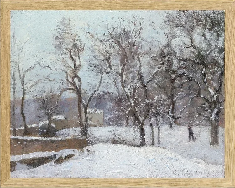 Camille Pissarro - Schnee bei Louveciennes 1870 | Giclée Kunstdruck gerahmt