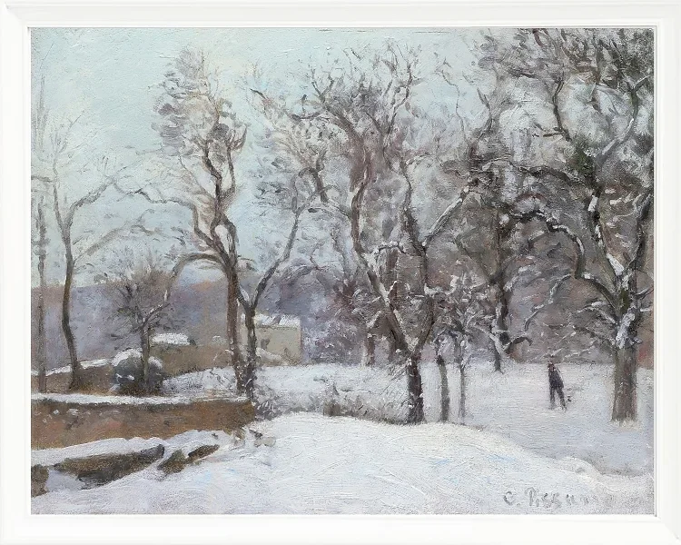 Camille Pissarro - Schnee bei Louveciennes 1870 | Giclée Kunstdruck gerahmt