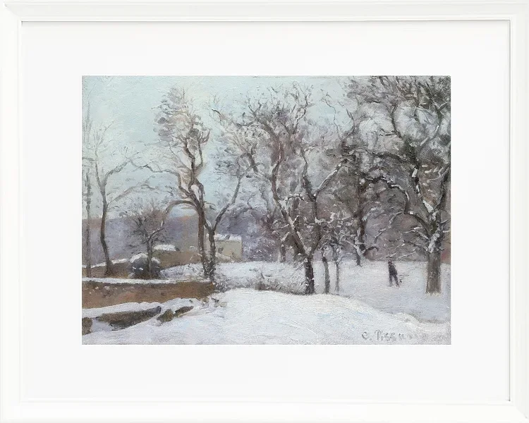 Camille Pissarro - Schnee bei Louveciennes 1870 | Giclée Kunstdruck gerahmt