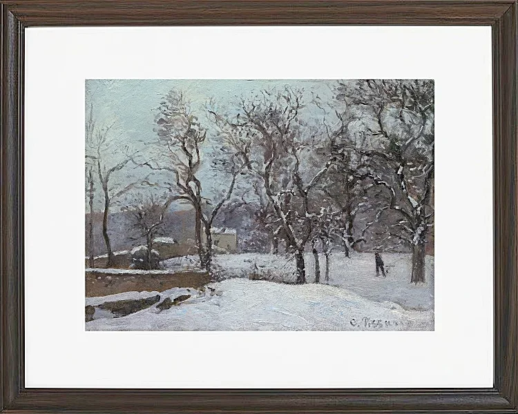 Camille Pissarro - Schnee bei Louveciennes 1870 | Giclée Kunstdruck gerahmt