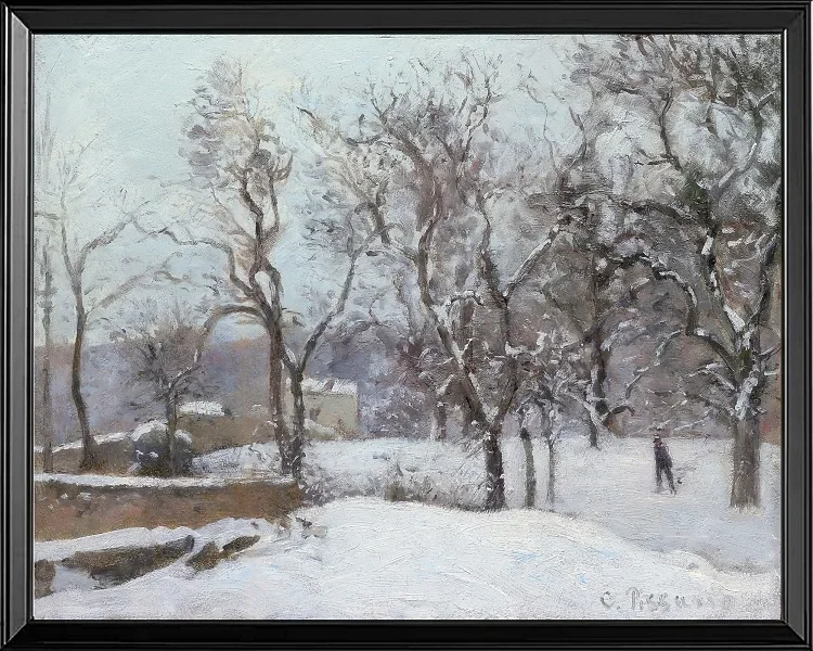 Camille Pissarro - Schnee bei Louveciennes 1870 | Giclée Kunstdruck gerahmt