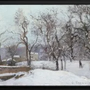 Camille Pissarro - Schnee bei Louveciennes 1870 | Giclée Kunstdruck gerahmt