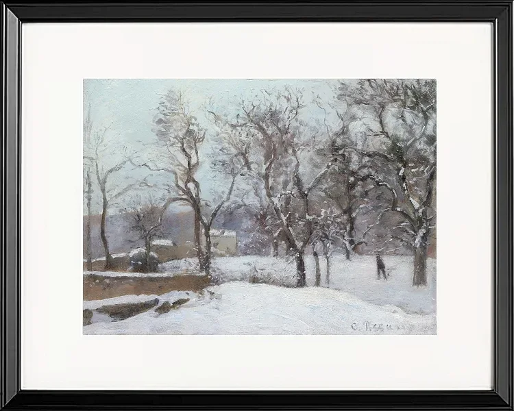 Camille Pissarro - Schnee bei Louveciennes 1870 | Giclée Kunstdruck gerahmt