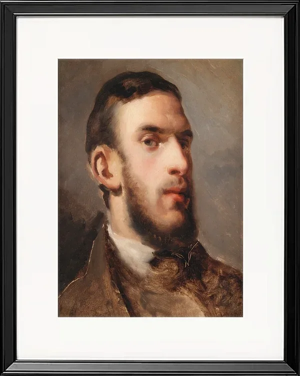 Camille Pissarro - Selbstporträt 1857 | Giclée Kunstdruck gerahmt