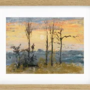 Camille Pissarro - Solnedgang 1892 | Indrammet giclée-kunsttryk