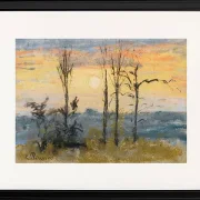 Camille Pissarro - Solnedgang 1892 | Indrammet giclée-kunsttryk
