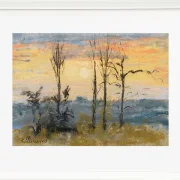 Camille Pissarro - Solnedgang 1892 | Indrammet giclée-kunsttryk