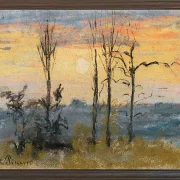 Camille Pissarro - Solnedgang 1892 | Indrammet giclée-kunsttryk