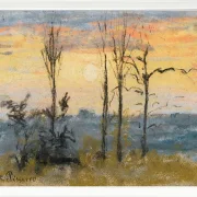 Camille Pissarro - Solnedgang 1892 | Indrammet giclée-kunsttryk