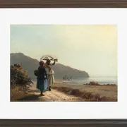 Camille Pissarro - Zwei Frauen unterhalten sich am Meer, St. Thomas 1856 | Giclée Kunstdruck gerahmt