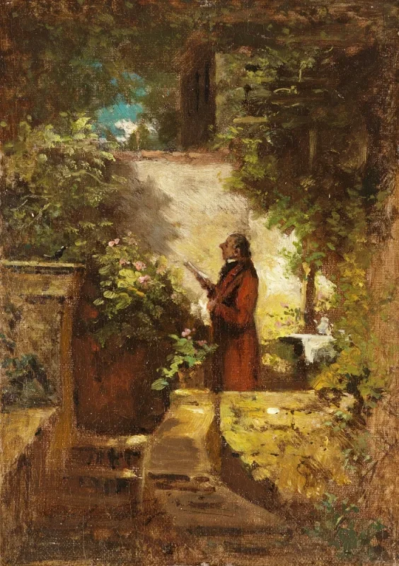 Carl Spitzweg | Søndag morgen - 1851 | Indrammet kunsttryk | Romantik | formida