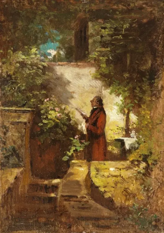 Carl Spitzweg | Søndag morgen - 1851 | Indrammet kunsttryk | Romantik | formida