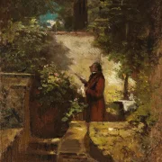 Carl Spitzweg – Am Sonntagmorgen 1851 | Giclée Kunstdruck gerahmt