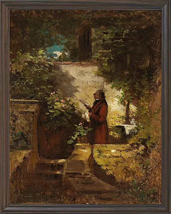 Carl Spitzweg – Am Sonntagmorgen 1851 | Giclée Kunstdruck gerahmt