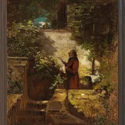 Carl Spitzweg – Am Sonntagmorgen 1851 | Giclée Kunstdruck gerahmt