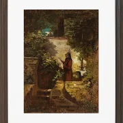 Carl Spitzweg – Am Sonntagmorgen 1851 | Giclée Kunstdruck gerahmt