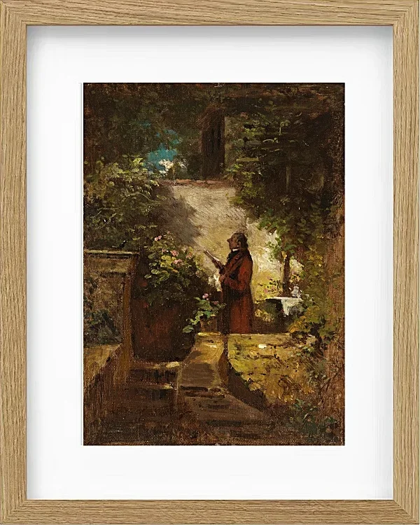 Carl Spitzweg – Am Sonntagmorgen 1851 | Giclée Kunstdruck gerahmt