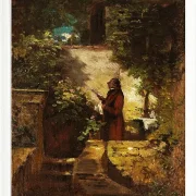 Carl Spitzweg – Am Sonntagmorgen 1851 | Giclée Kunstdruck gerahmt