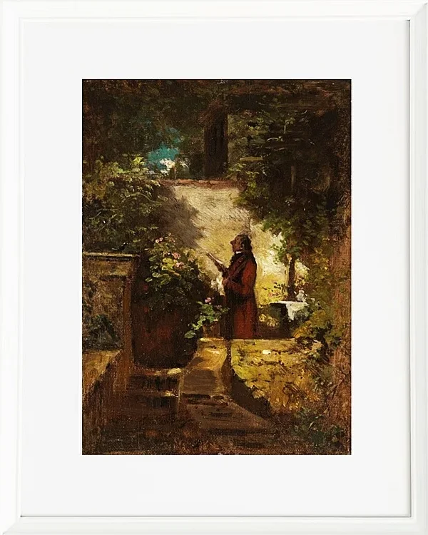 Carl Spitzweg – Am Sonntagmorgen 1851 | Giclée Kunstdruck gerahmt
