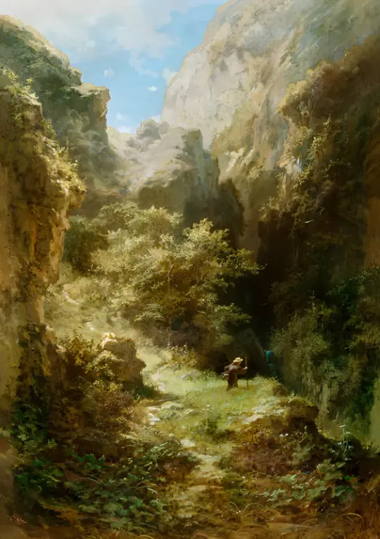 Carl Spitzweg | Angelnder Mönch - 1863 | Gerahmter Kunstdruck | Romantik | formida