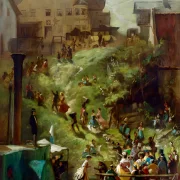 Carl Spitzweg | Ankomst til Seeshaupt - 1880 | Indrammet kunsttryk | Romantik | formida