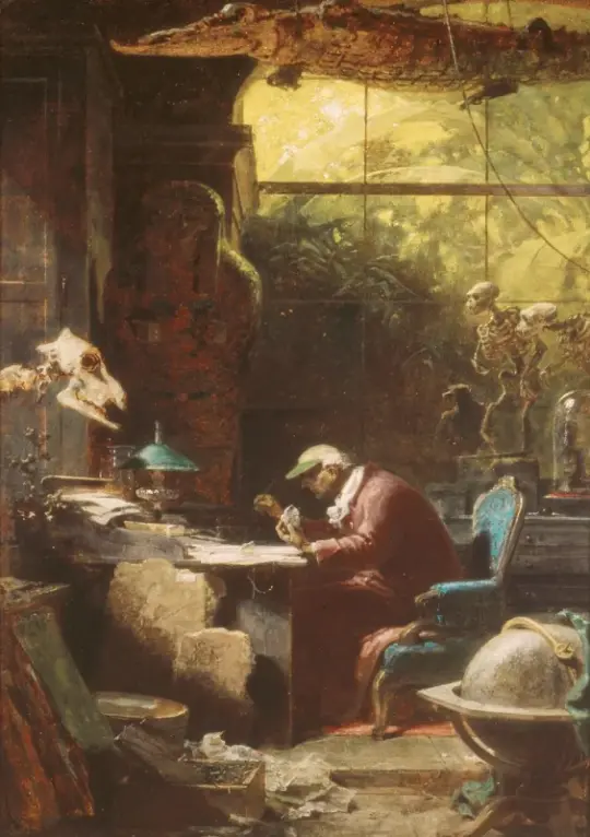 Carl Spitzweg | Naturvidenskabelig lærd - 1880 | Indrammet kunsttryk | Romantik | formida