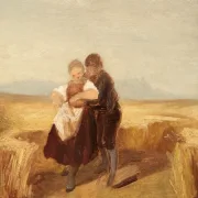 Carl Spitzweg | Bub und Mädchen im Kornfeld - 1840 | Gerahmter Kunstdruck | Romantik | formida