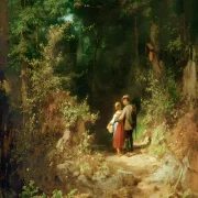 Carl Spitzweg | Liebespaar - 1860 | Gerahmter Kunstdruck | Romantik | formida