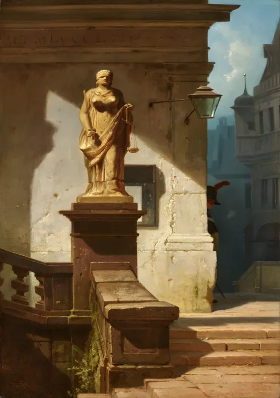 Carl Spitzweg | Lovens øje - 1857 | Indrammet kunsttryk | Romantik | formida