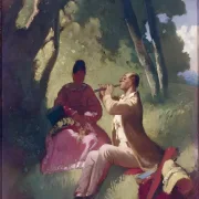 Carl Spitzweg | Das Flötenkonzert - 1855 | Gerahmter Kunstdruck | Romantik | formida