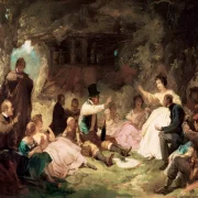 Carl Spitzweg | Picnicen - 1864 | Indrammet kunsttryk | Romantik | formida