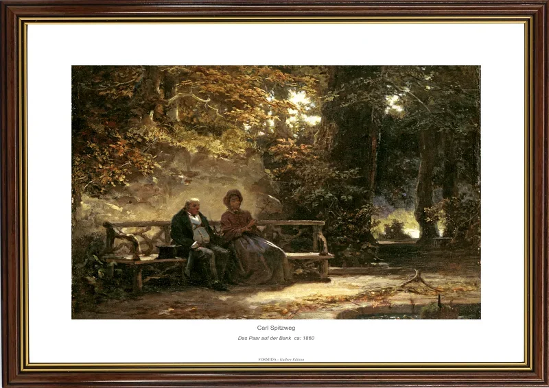 Carl Spitzweg | Parret på bænken - 1860 | Gallery Edition | Indrammet kunsttryk | Romantic 