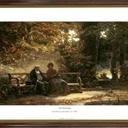 Carl Spitzweg | Parret på bænken - 1860 | Gallery Edition | Indrammet kunsttryk | Romantic 