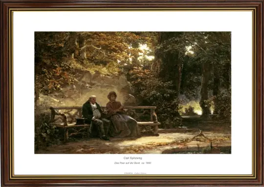 Carl Spitzweg | Das Paar auf der Bank - 1860 | Gallery Edition | Gerahmter Kunstdruck | Romantik