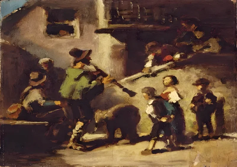 Carl Spitzweg | Der Bärenführer - 1868 | Gerahmter Kunstdruck | Romantik | formida