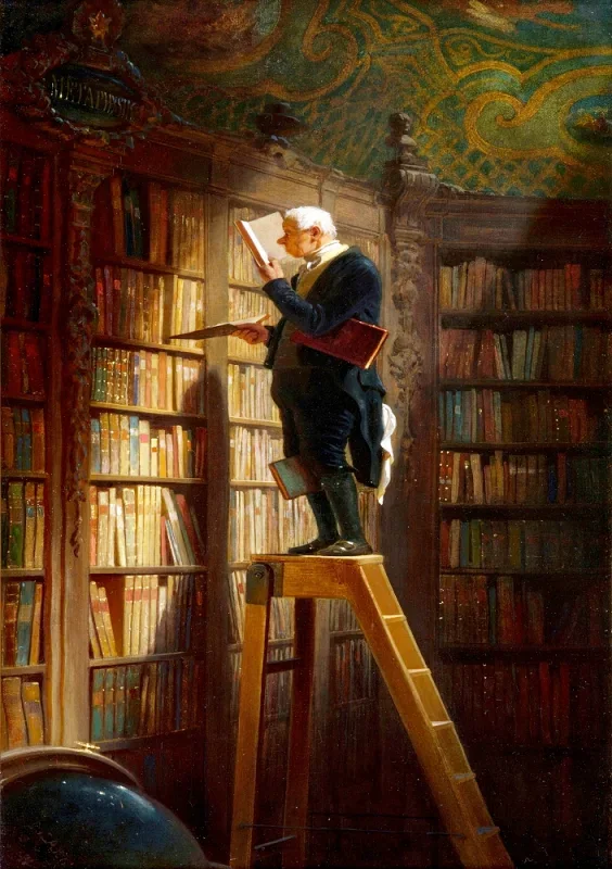 Carl Spitzweg | Bogormen - 1851 | Indrammet kunsttryk | Romantik | formida