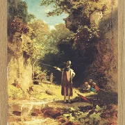 Carl Spitzweg – Der Angler 1859 | Giclée Kunstdruck gerahmt