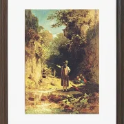 Carl Spitzweg – Der Angler 1859 | Giclée Kunstdruck gerahmt