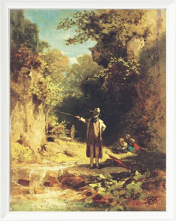 Carl Spitzweg – Der Angler 1859 | Giclée Kunstdruck gerahmt