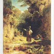 Carl Spitzweg – Der Angler 1859 | Giclée Kunstdruck gerahmt