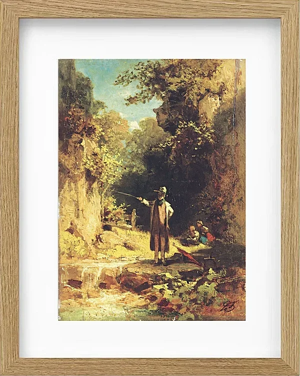 Carl Spitzweg – Der Angler 1859 | Giclée Kunstdruck gerahmt