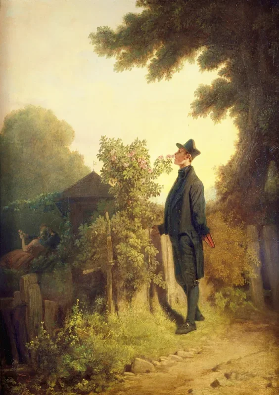 Carl Spitzweg | Rosenelskeren - 1847 | Indrammet kunsttryk | Romantik | formida