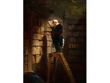 Carl Spitzweg – Der Bücherwurm 1851 | Giclée Kunstdruck gerahmt