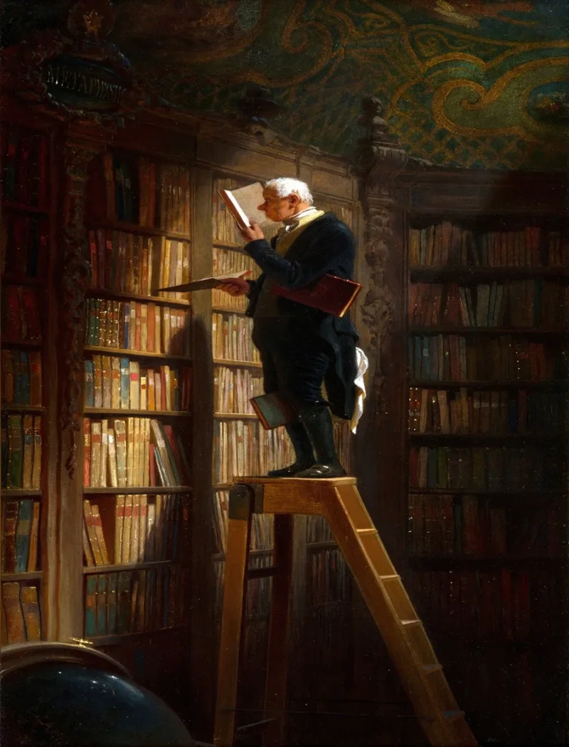 Carl Spitzweg – Der Bücherwurm 1851 | Giclée Kunstdruck gerahmt