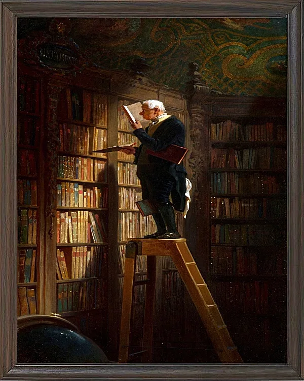 Carl Spitzweg – Der Bücherwurm 1851 | Giclée Kunstdruck gerahmt