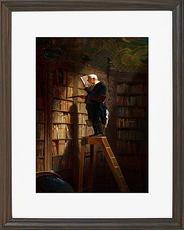 Carl Spitzweg – Der Bücherwurm 1851 | Giclée Kunstdruck gerahmt