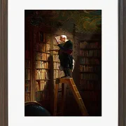 Carl Spitzweg – Der Bücherwurm 1851 | Giclée Kunstdruck gerahmt